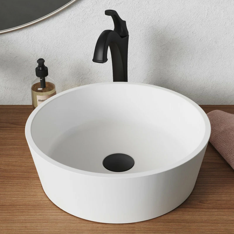 Coupon 🎁 Kraus USA, Inc. Natura Round Vessel Bathroom Sink, Stone Resin Solid Surface 😀 - Image 4
