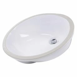 Buy ๐ Nantucket Sinks 15"x12" Glazed Bottom Undermount Ceramic Oval Sink โญ