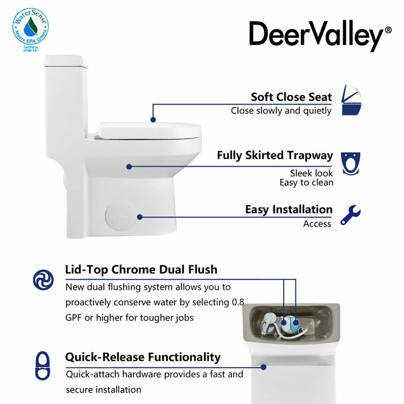 Best Sale 🧨 DeerValley Modern Small One Piece Toilet, Compact Bathroom Tiny Mini Commode Dual Flush 🧨 - Image 10