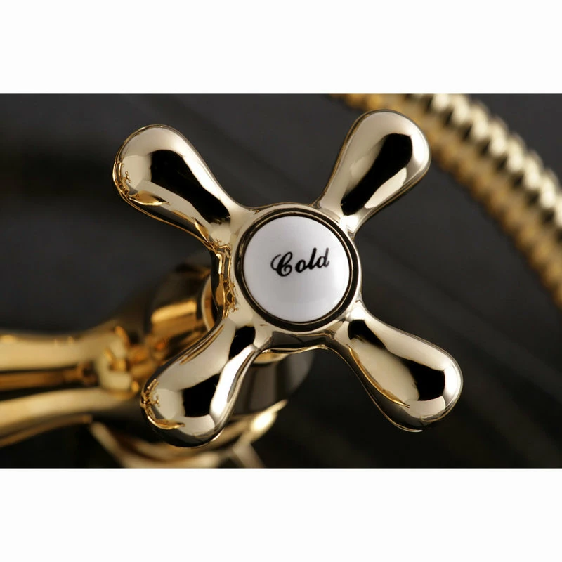 Deals ๐ Kingston Brass Kingston Adjustable Center Tub Wall Mount Clawfoot Tub Faucet, Polished Brass ๐ - Image 3