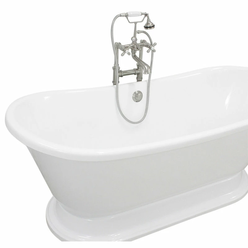 Best Pirce ๐ The Tub Studio Isabetta White French Bateau Pedestal Bathtub, 59" Length ๐ฅ - Image 3