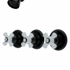 Deals 🧨 Kingston Brass Three-Handle Tub And Shower Faucet, Oil Rubbed Bronze ✨