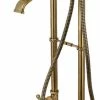 Budget 🎁 Kingston Brass Kingston Freestanding Tub Faucet W/Supply Line And Stop Valve, Antique Brass 🔔