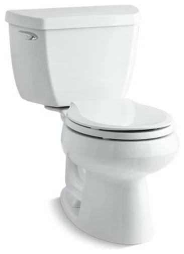 Budget 💯 Kohler Wellworth 2-Piece Round-Front 1.28 GPF Toilet W/ Left-Hand Lever, White ⭐