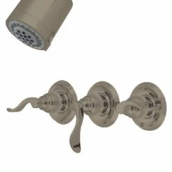 Buy 😉 Kingston Brass Three-Handle Tub And Shower Faucet, Brushed Nickel 🌟