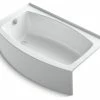 Brand new 😍 Kohler Expanse 60" X 30-36" Curved Alcove Bath W/ Left-Hand Drain, White 🎁