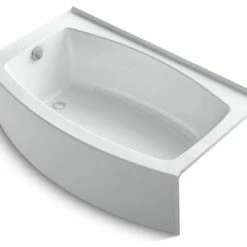 Brand new 😍 Kohler Expanse 60" X 30-36" Curved Alcove Bath W/ Left-Hand Drain, White 🎁