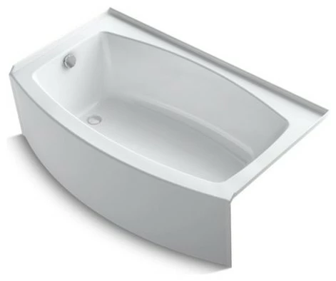 Brand new 😍 Kohler Expanse 60" X 30-36" Curved Alcove Bath W/ Left-Hand Drain, White 🎁