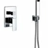 Hot Sale ⌛ KUBEBATH Aqua Piazza Set, 8" Square Rain Shower, Tub Filler And Handheld, Chrome ⌛