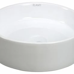 Best Pirce ✔️ Elite Sinks Porcelain White Vessel Round Bowl Sink ⭐