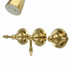 Budget 👏 Kingston Brass Three-Handle Tub And Shower Faucet, Polished Brass 🥰