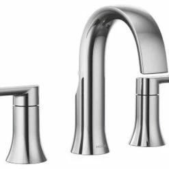 Coupon ❤️ Moen Doux 1.2 GPM Two-Handle High Arc Bathroom Faucet, Chrome ⌛